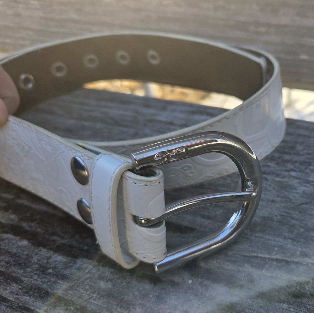LRG White Belt with Silver Buckle